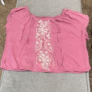 Maurices Mauve Embroidered Blouse